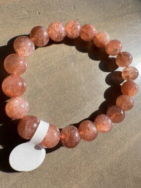 SUNSTONE BRACELET FROM TANZANIA 9MM BEADS 20 GRAMS